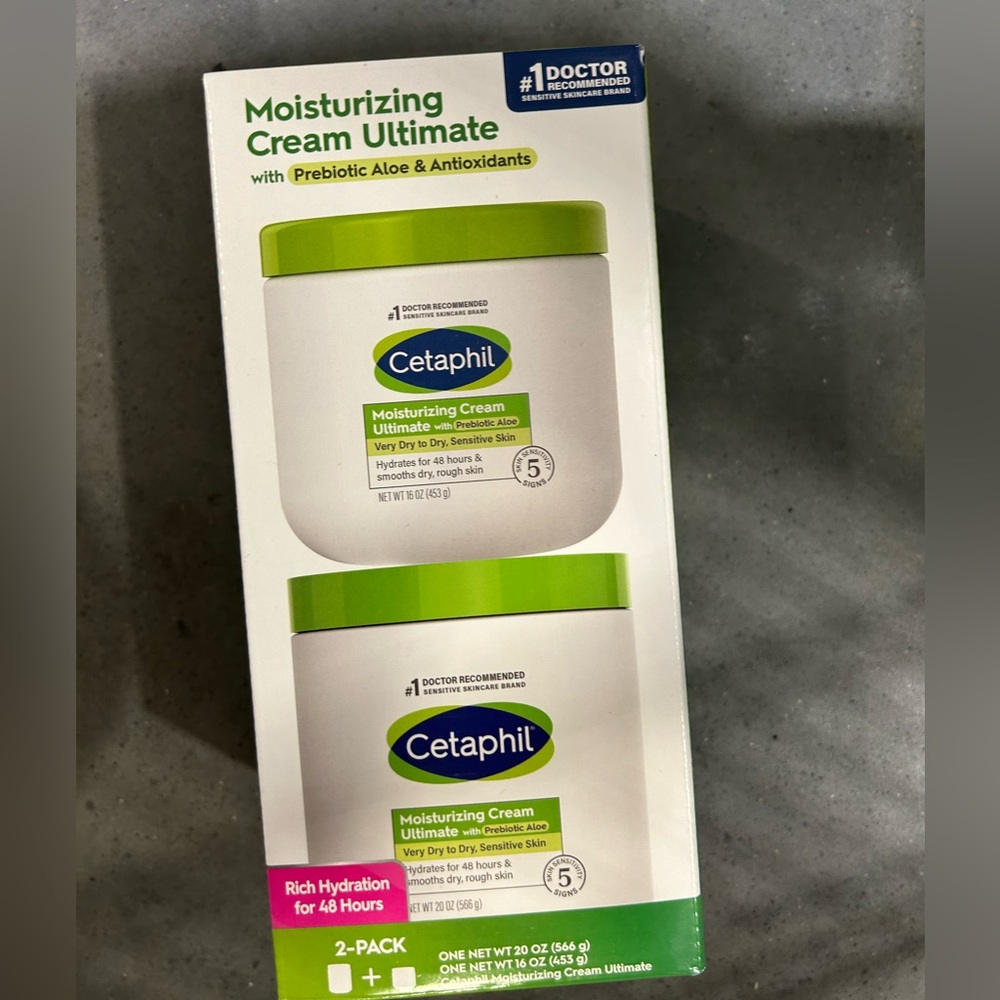 Cetaphil Moisturizing Cream Very Dry to Dry, Sensitive Skin 16oz.+20oz new 2025